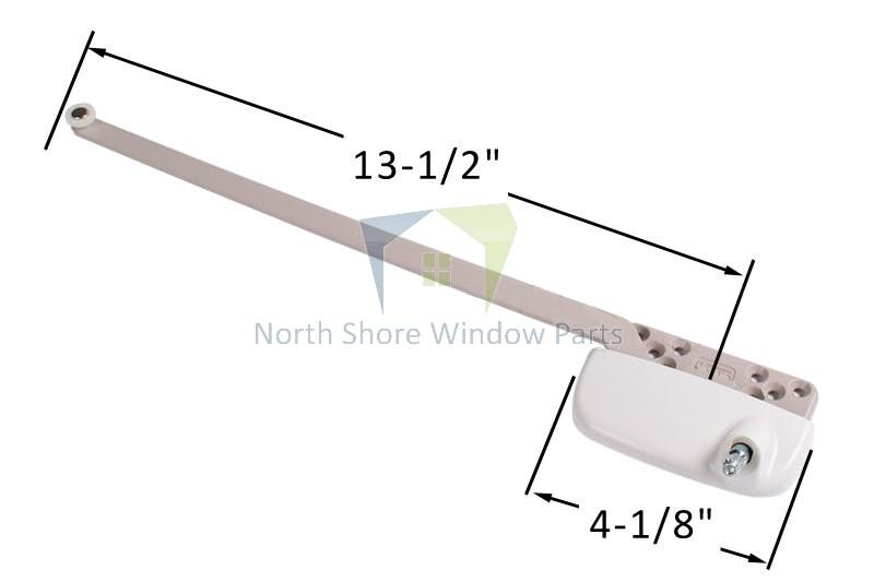 Single-Arm-Casement-Window-Operator-Truth-Hardware-Ellipse-15.31-1312Arm-Left-White-Roller-Nylon